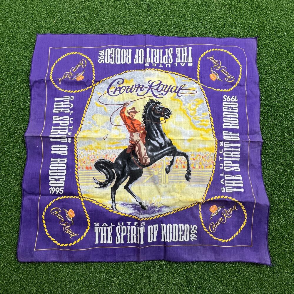 Vintage 1995 Crown Royal Salutes the Spirit of Rodeo Purple Bandana